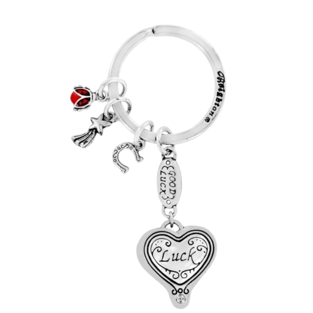 Brighton Heart 4 Leaf Clover Faith Love Life Luck Keychain